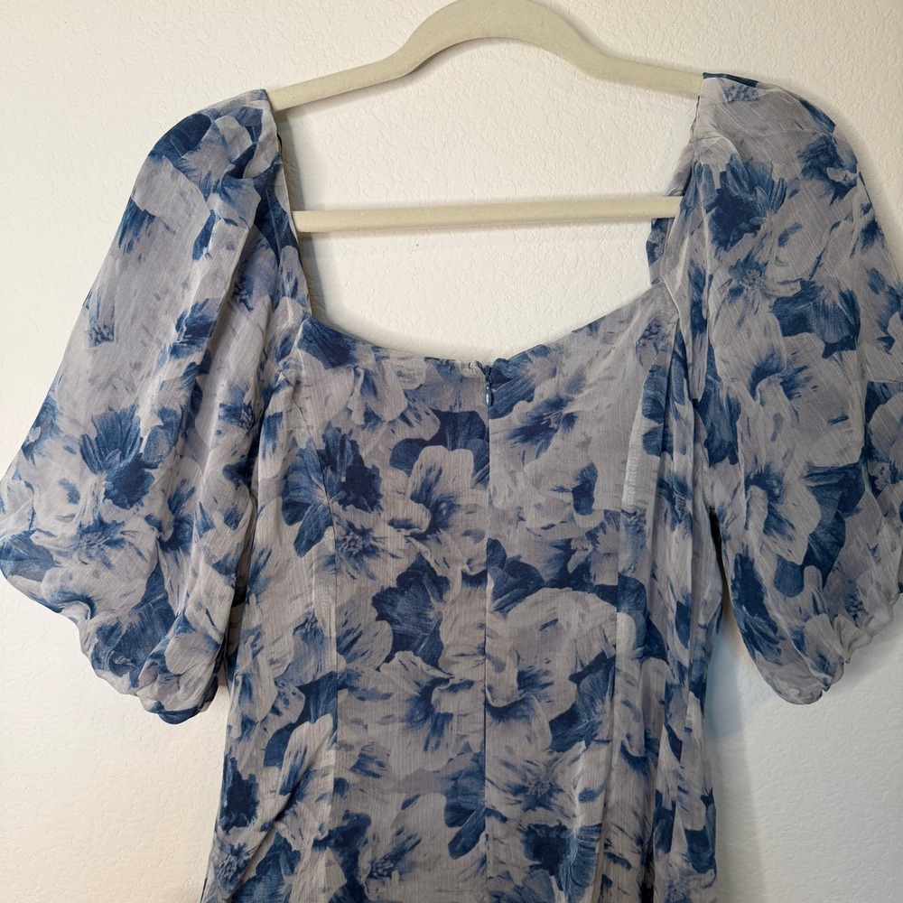 Nordstrom Mila Mae Blue Floral Midi Dress - Picture 4 of 8